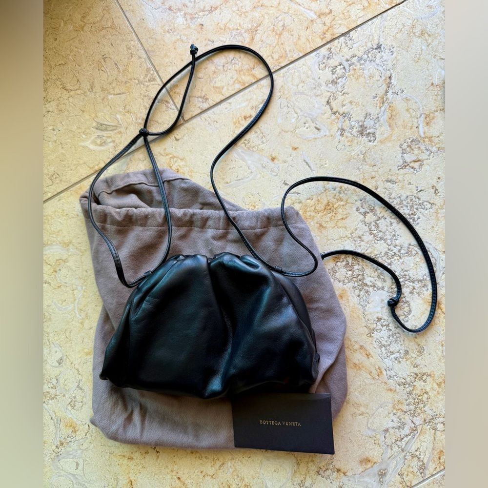 Bottega Veneta The Pouch Mini Leather Crossbody, Black - Picture 2 of 7